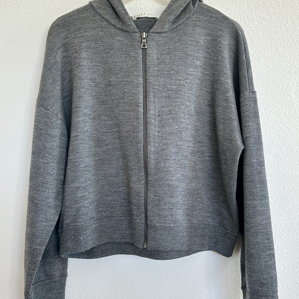 Alice + Olivia Wool  Zip-Up Hoodie